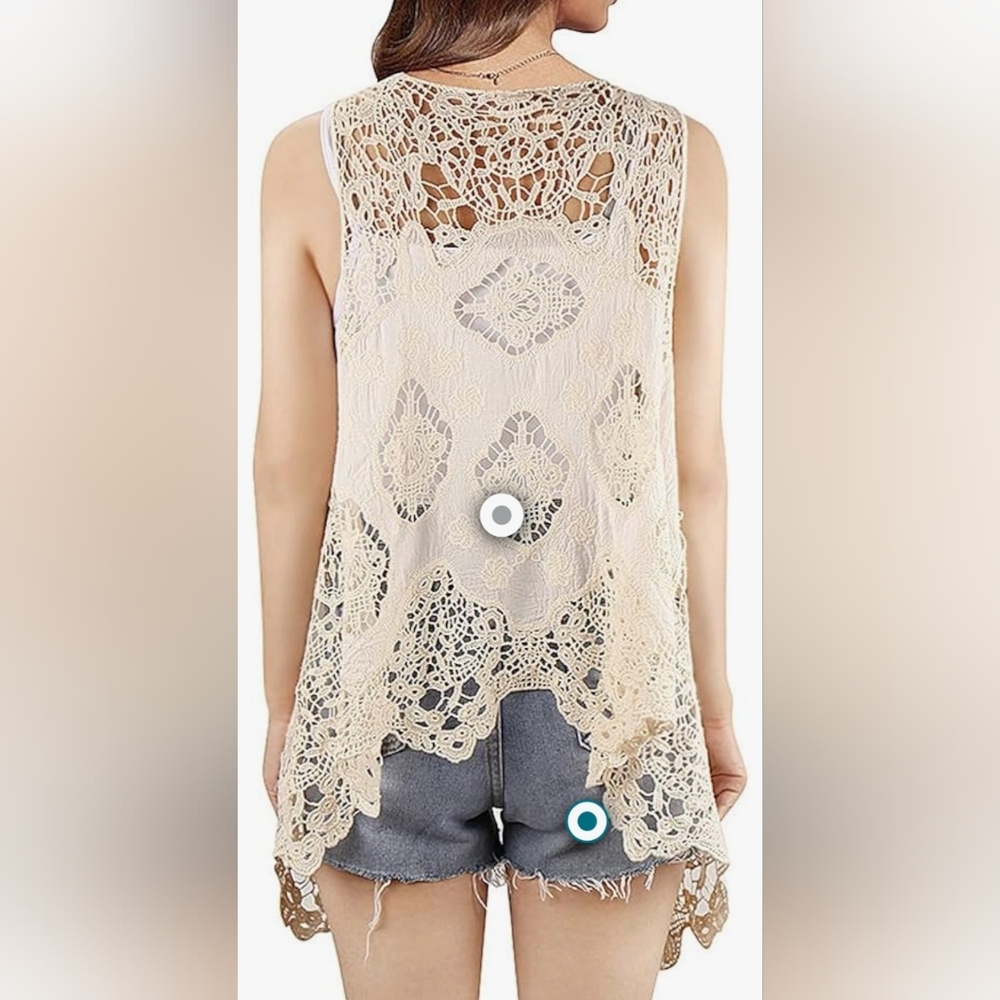 Crochet Lace Vest - Picture 3 of 8